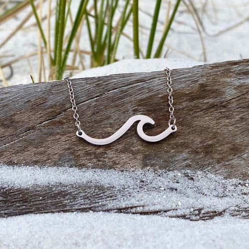 Ocean-Inspired Silver Wave Necklace