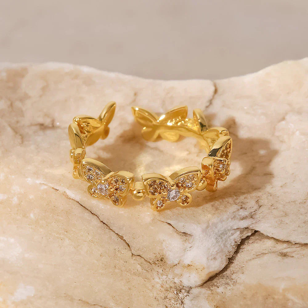 Elegant Butterfly Gold Ring