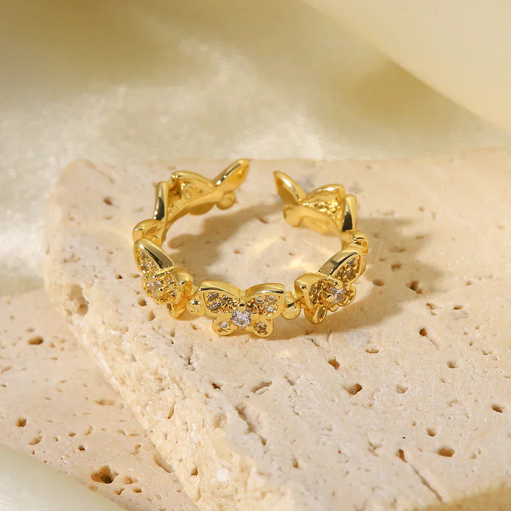 Elegant Butterfly Gold Ring