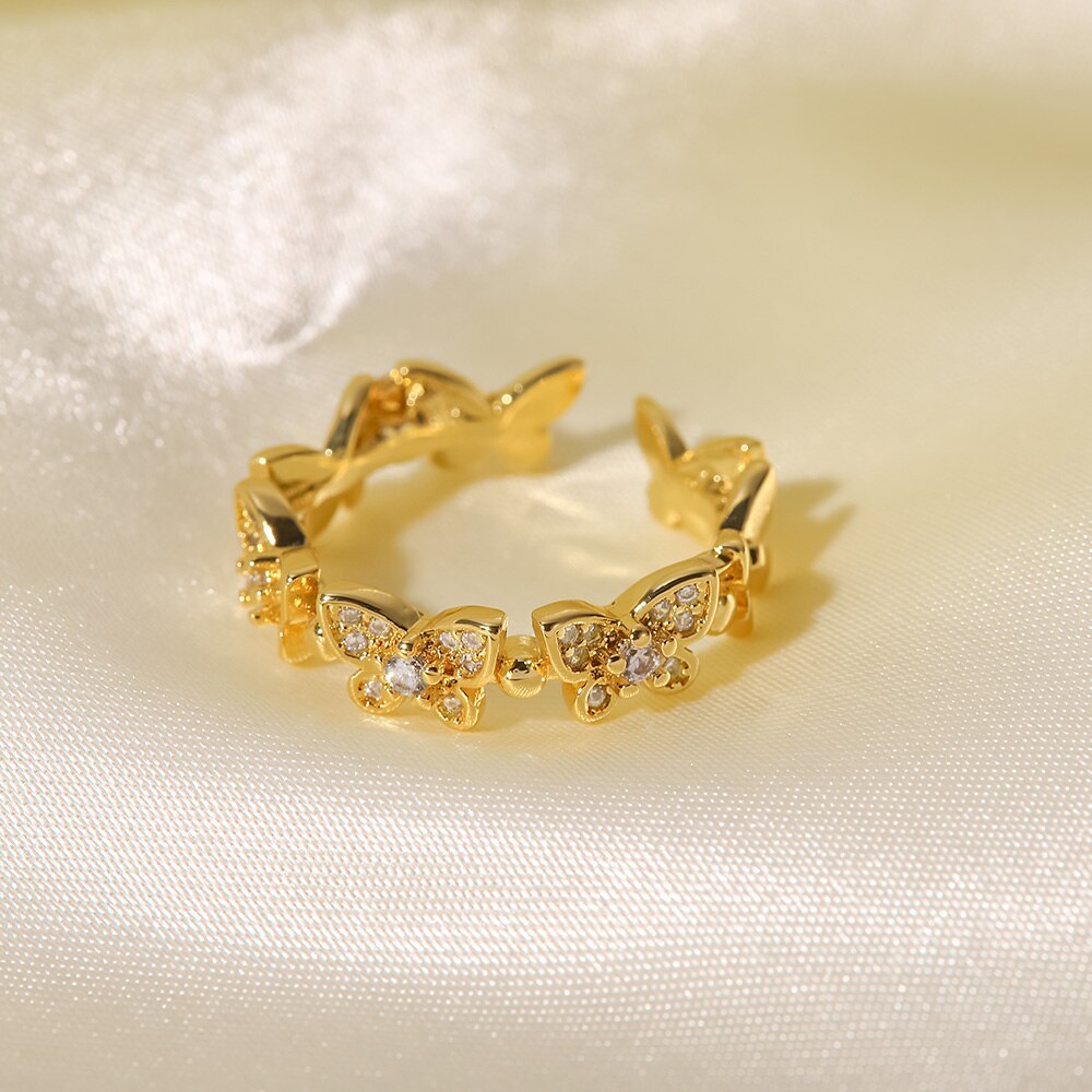 Elegant Butterfly Gold Ring