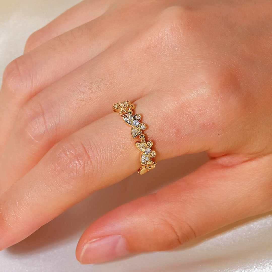 Elegant Butterfly Gold Ring