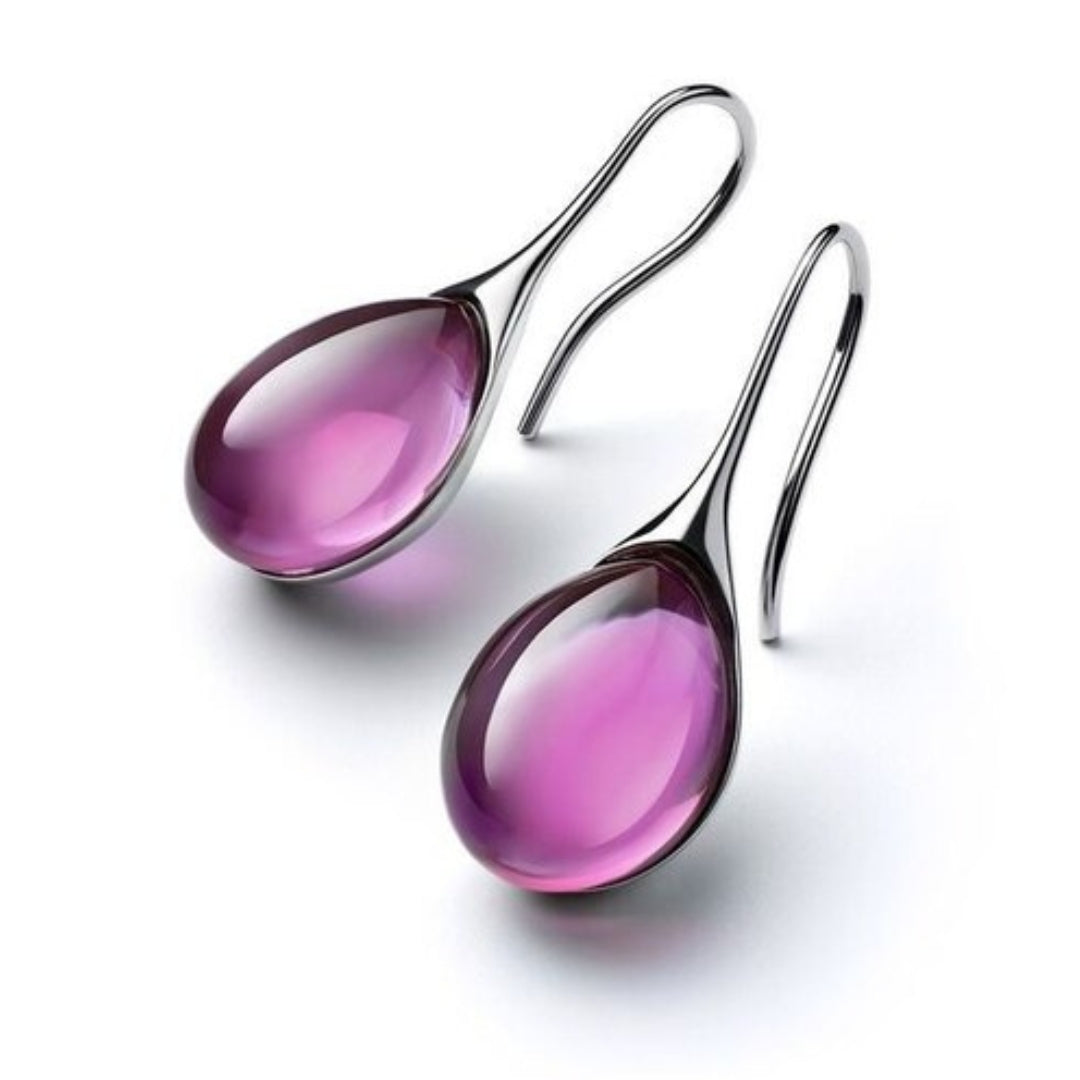 Elegant Crystal Drop Earrings in Gold and Silver