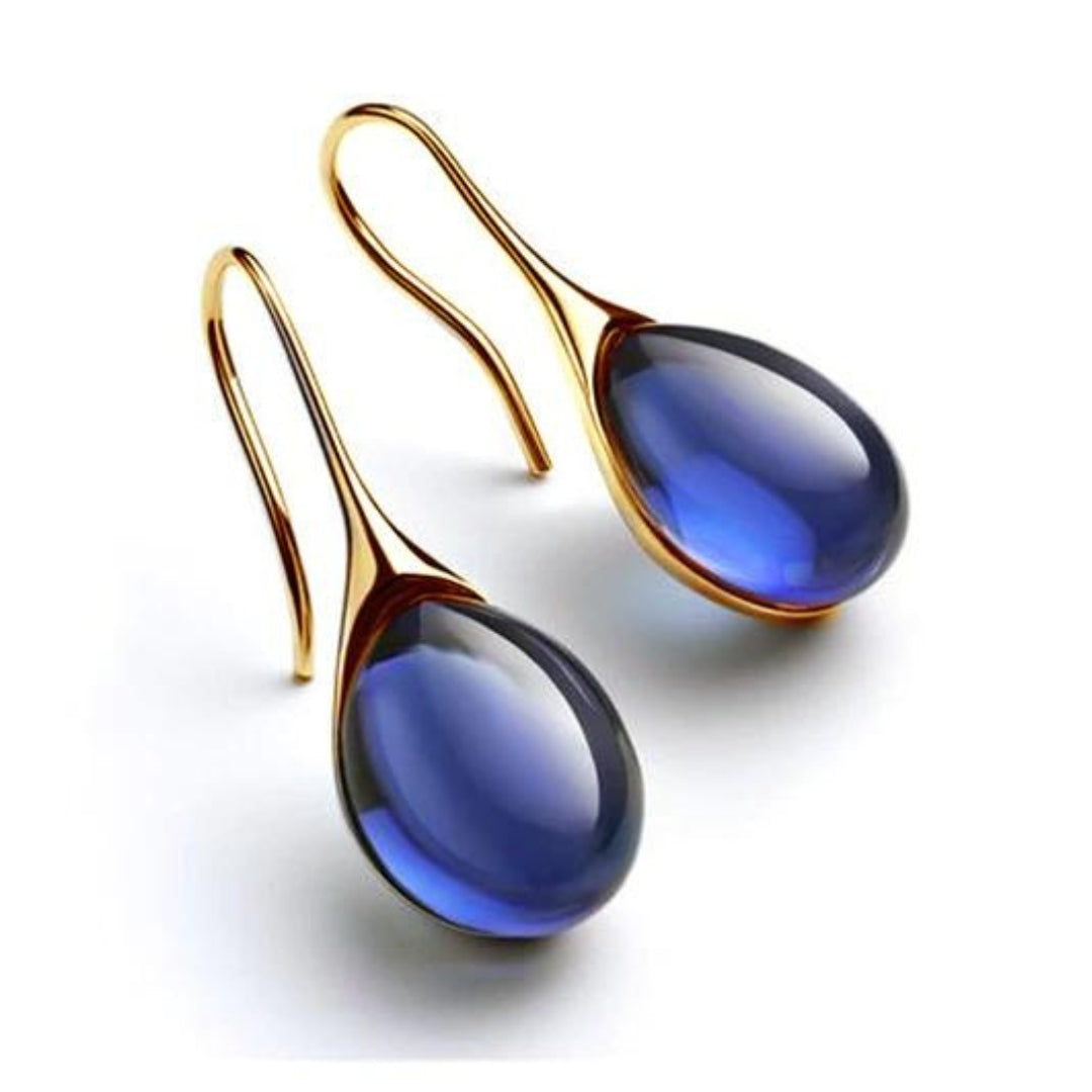 Elegant Crystal Drop Earrings in Gold and Silver
