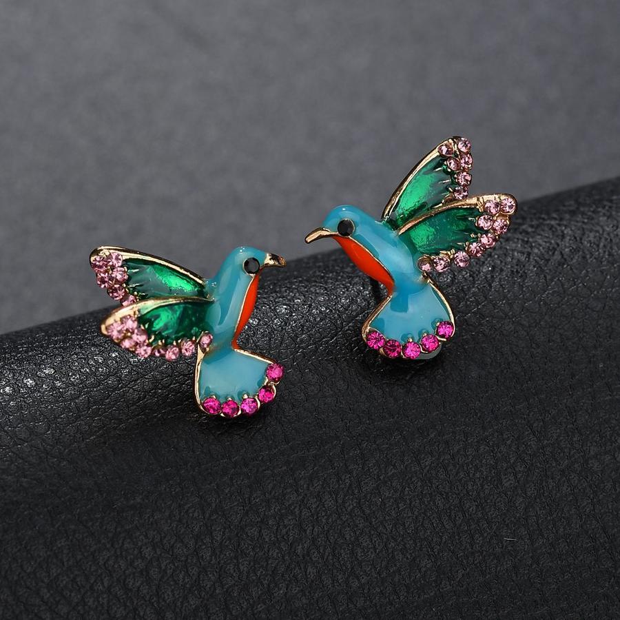 Elegant Hummingbird Earrings with Crystal Accents