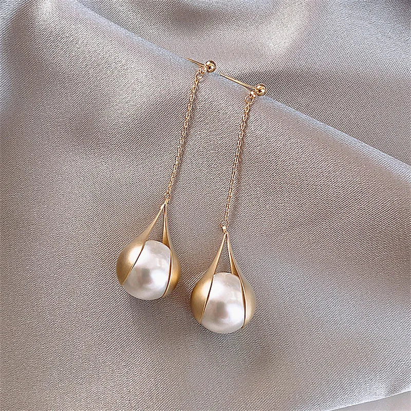 Stylish Women's Zircon Ball Pendant Earrings