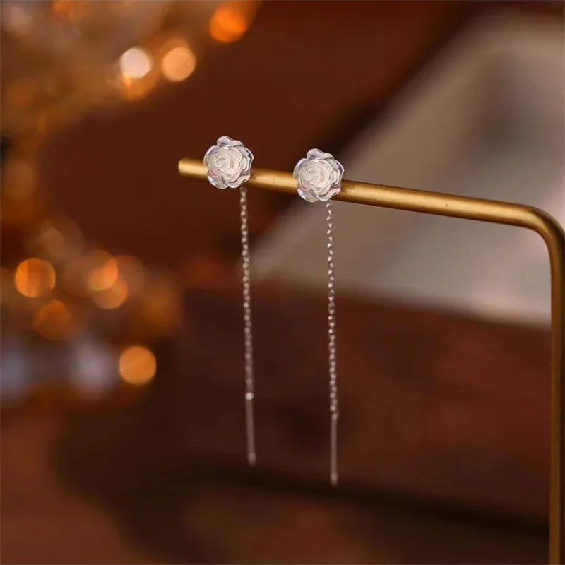 Stylish Women's Zircon Ball Pendant Earrings