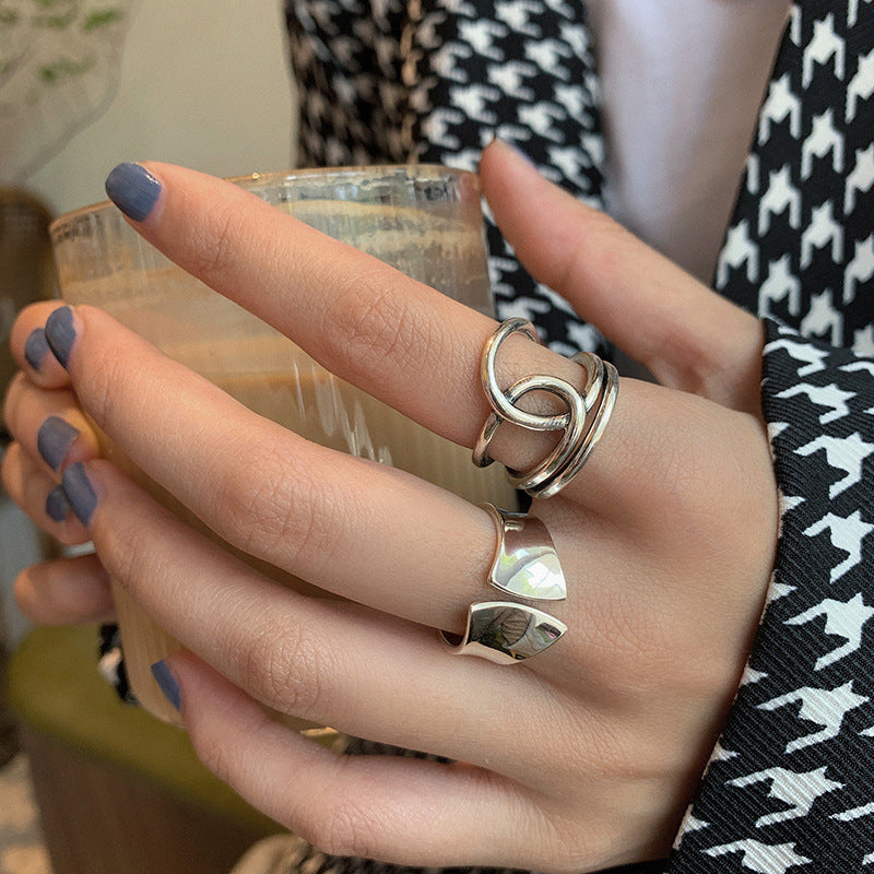 Large Silver Knot Statement Ring
