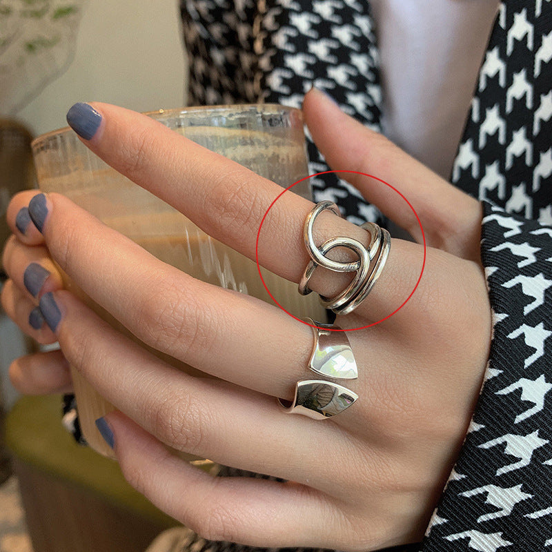 Large Silver Knot Statement Ring