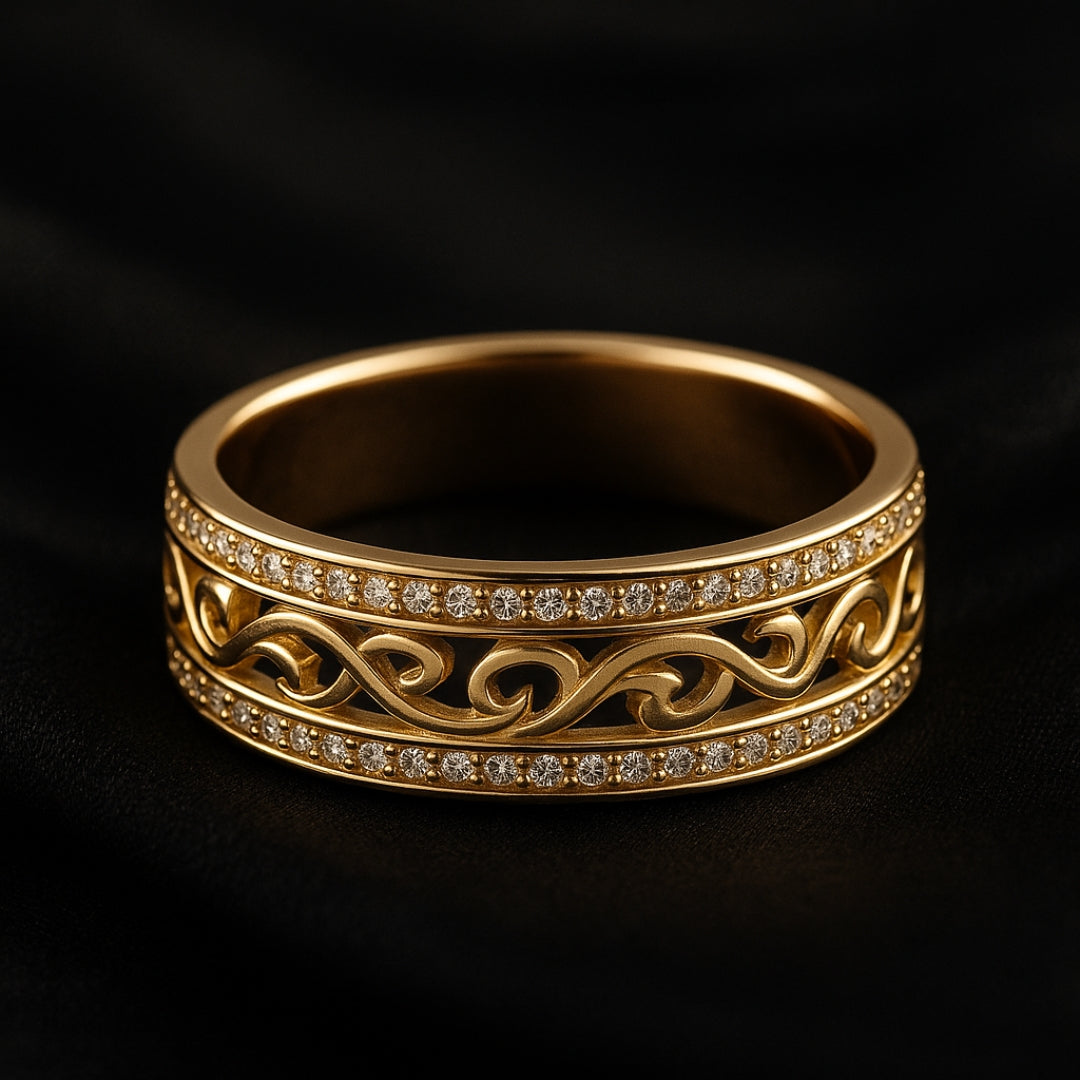 Radiant Open-Design Gold Ring