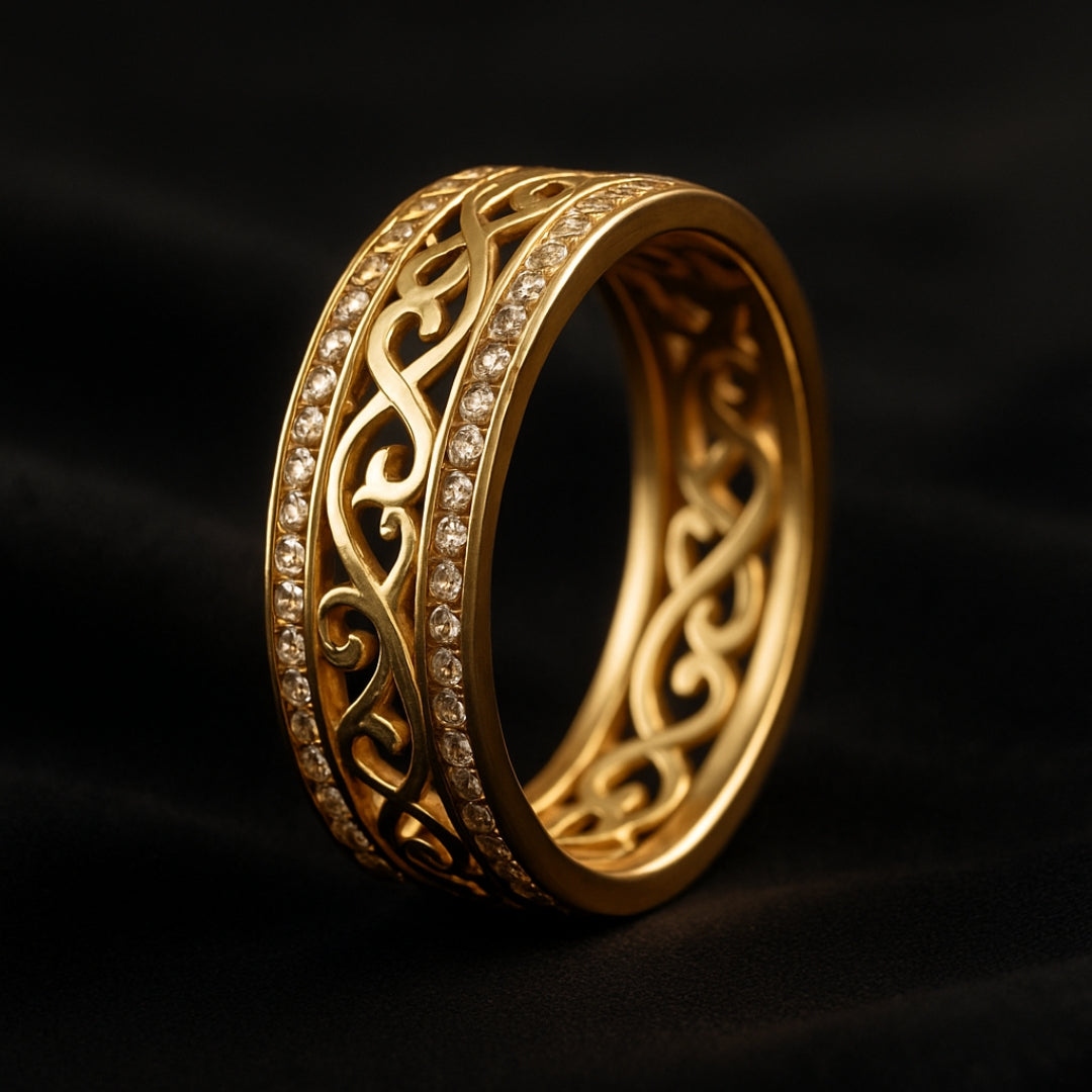 Radiant Open-Design Gold Ring