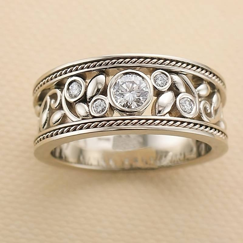 Antique Silver and Zirconia Ring