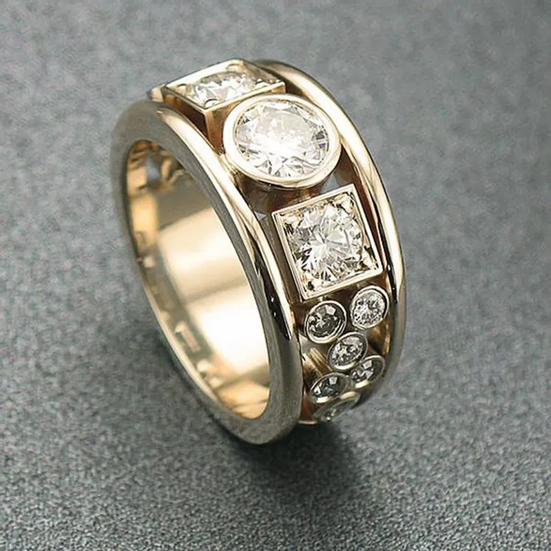 Antique Gold Zirconia Ring