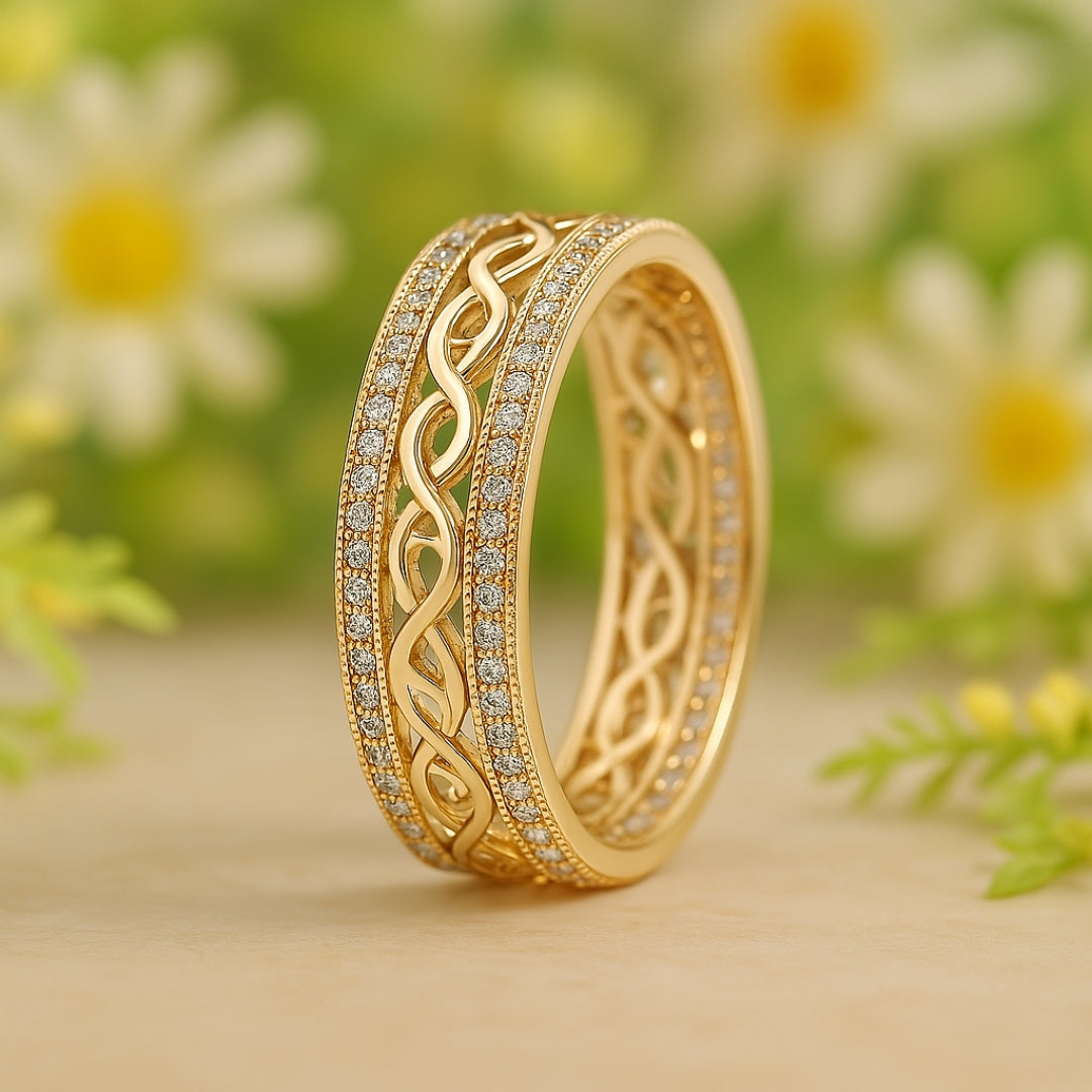Radiant Open-Design Gold Ring