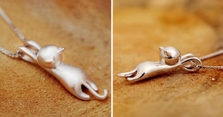 Sterling Silver Playful Kitty Necklace