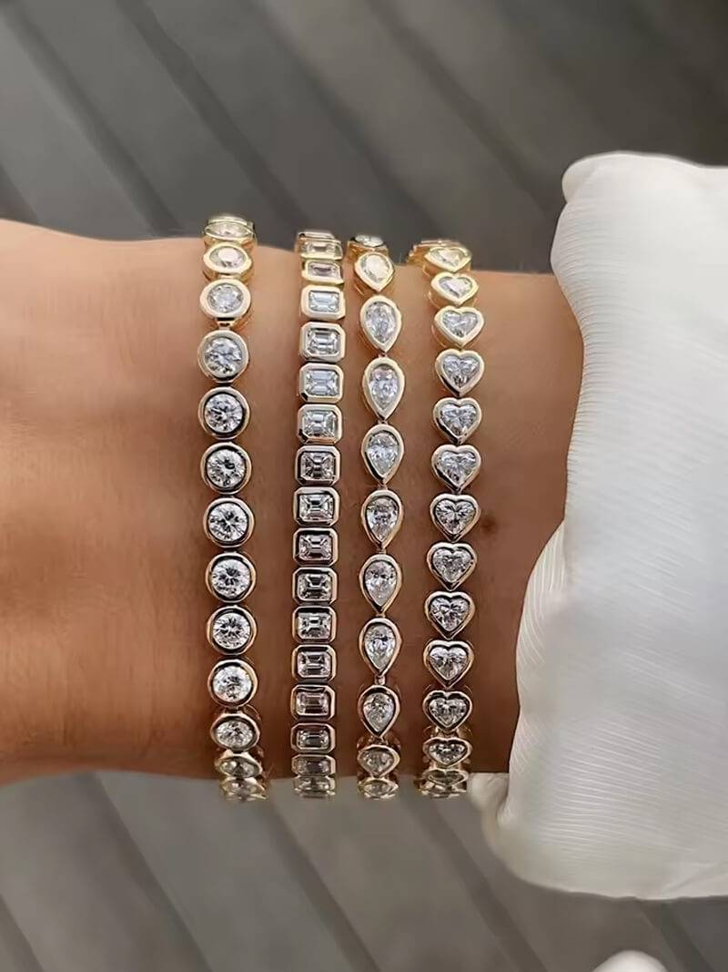 Heart-Cut Zirconia Tennis Bracelet