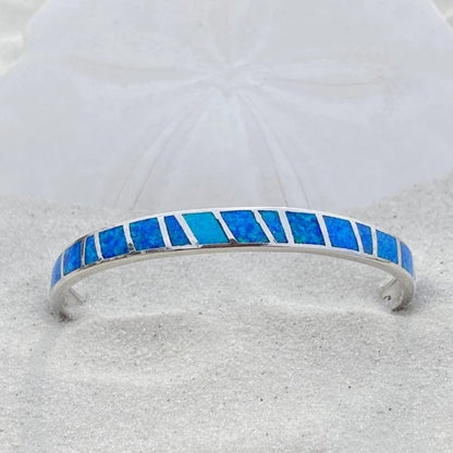 Blue and Silver Opal Beaded Bracelet