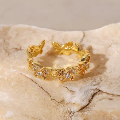 Elegant Butterfly Gold Ring