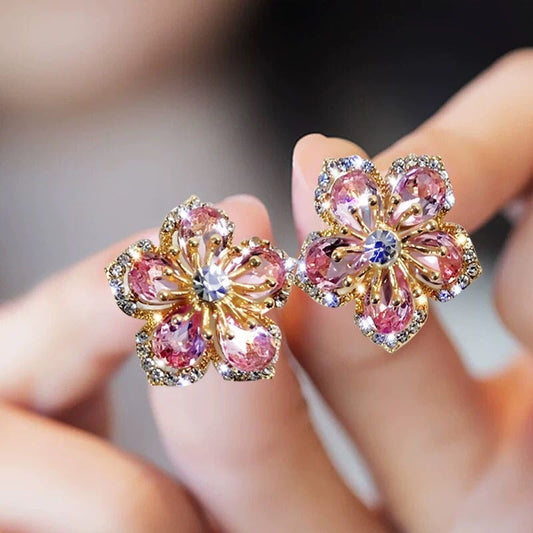 Colorful Zirconia Earrings in Sterling Silver