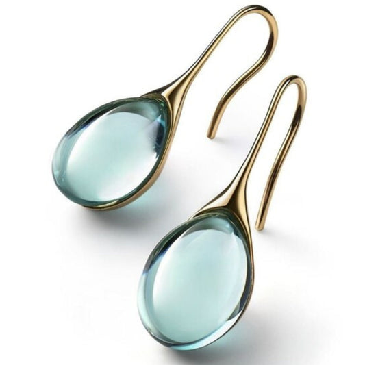 Elegant Crystal Drop Earrings in Gold and Silver