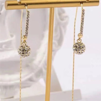 Stylish Women's Zircon Ball Pendant Earrings