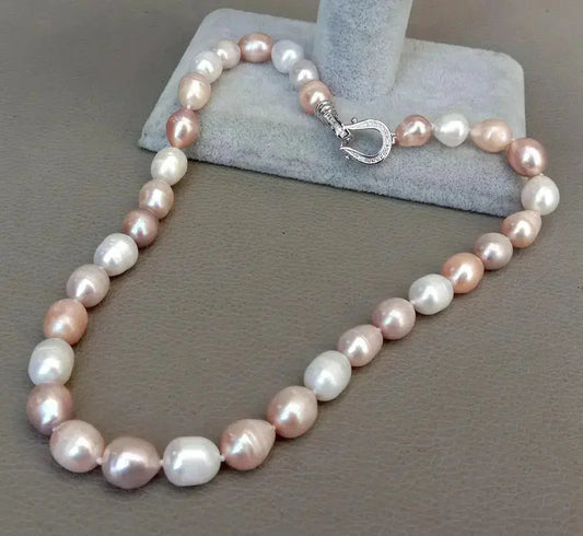 Vibrant Beaded Pearl Necklace