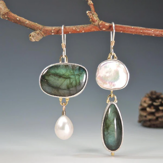 Retro Natural Gemstone Earrings