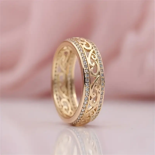 Radiant Open-Design Gold Ring