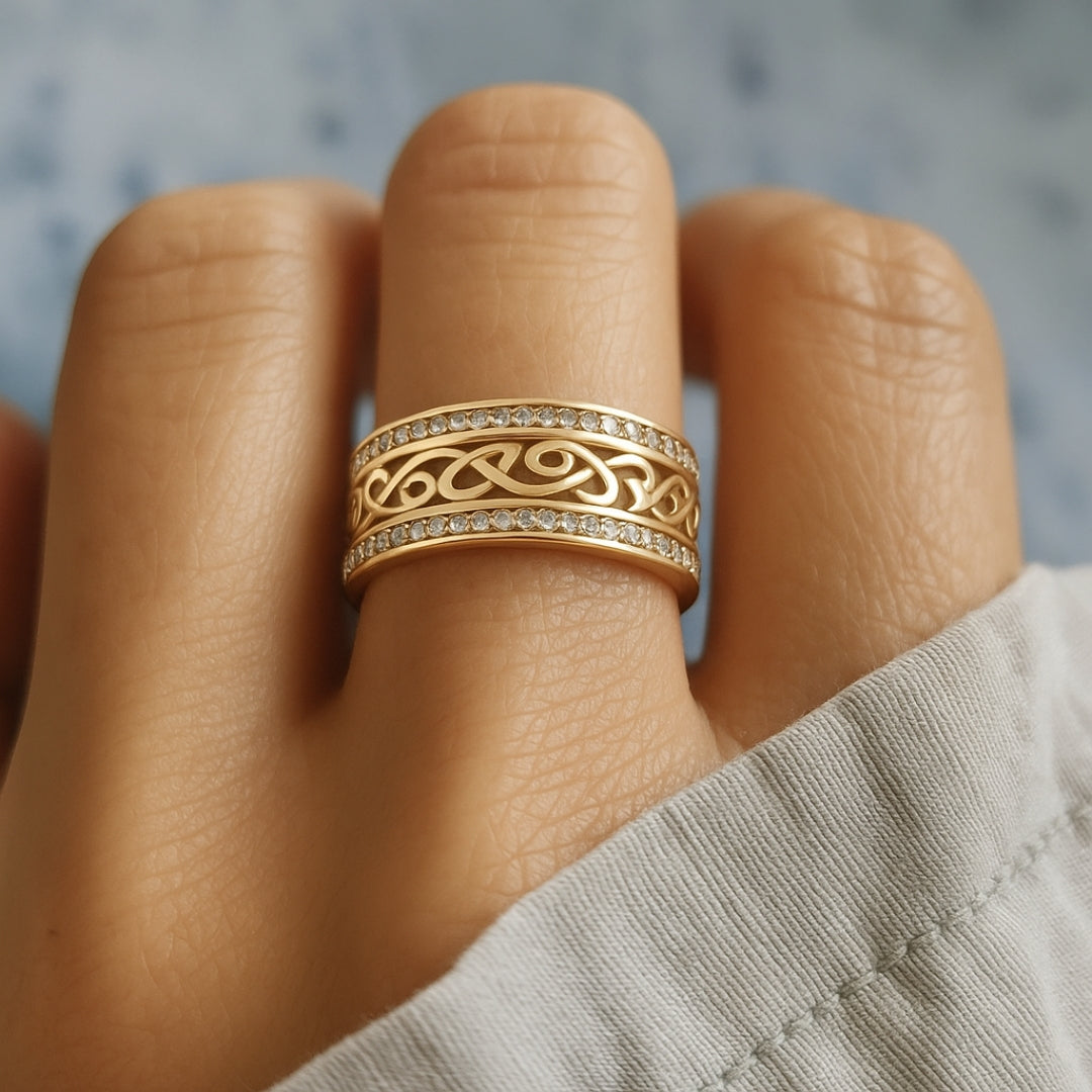 Radiant Open-Design Gold Ring