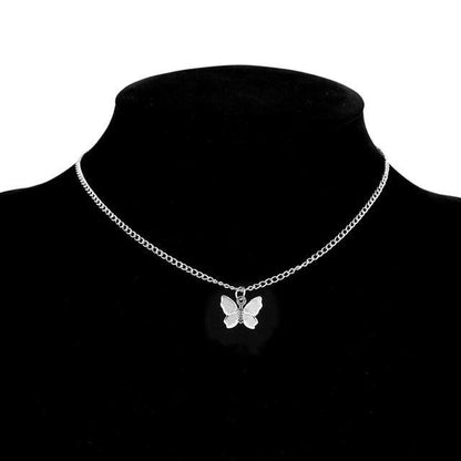Butterfly Necklace with Silver and Gold Plating
