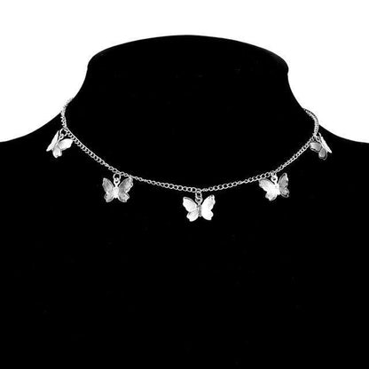 Butterfly Necklace with Silver and Gold Plating